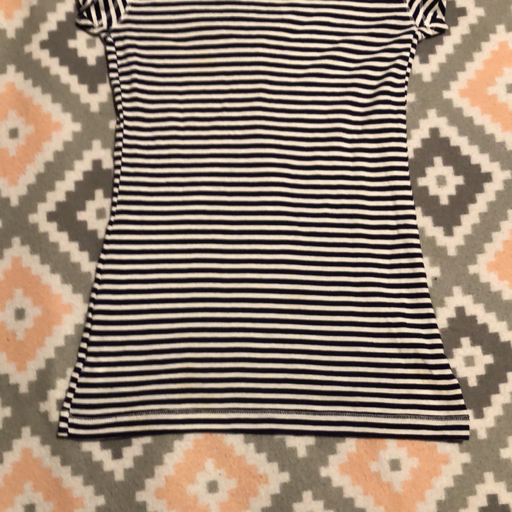 Old Navy Womens Navy Blue&White Striped “Perfect Henley” Short Sleeve Top Size S - Picture 9 of 12